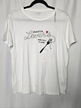 Old Navy White Graphic 'Pasta Lover's Social Club' Tee
